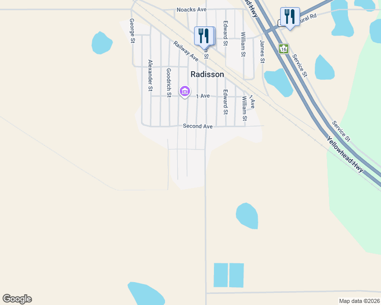 map of restaurants, bars, coffee shops, grocery stores, and more near 600 Third Avenue in Radisson