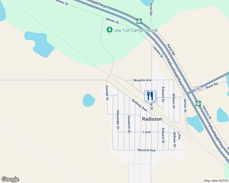 map of restaurants, bars, coffee shops, grocery stores, and more near 103 Alexander Street in Radisson