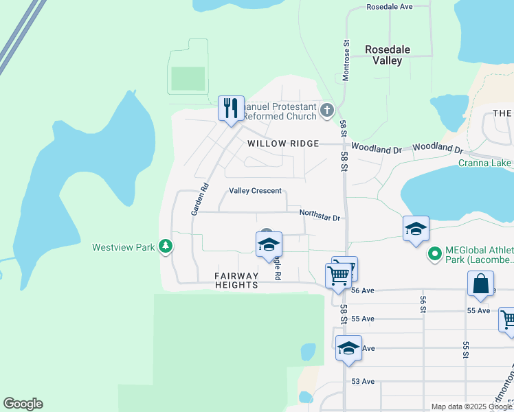 map of restaurants, bars, coffee shops, grocery stores, and more near 30 Northstar Drive in Lacombe