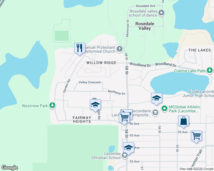 map of restaurants, bars, coffee shops, grocery stores, and more near 10 Northstar Drive in Lacombe