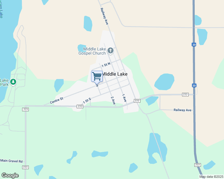 map of restaurants, bars, coffee shops, grocery stores, and more near 207 Centre Street in Middle Lake