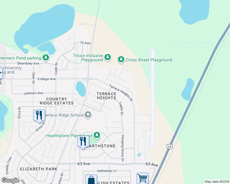 map of restaurants, bars, coffee shops, grocery stores, and more near 35 Terrace Heights Drive in Lacombe