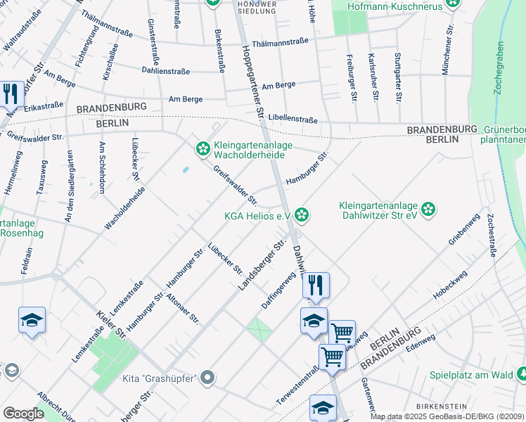 map of restaurants, bars, coffee shops, grocery stores, and more near 42 Bremer Straße in Berlin