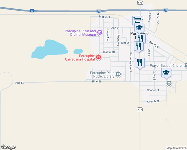 map of restaurants, bars, coffee shops, grocery stores, and more near 2 Larkwood Avenue in Porcupine Plain