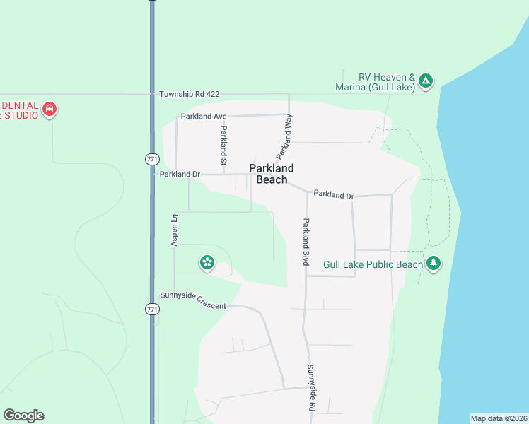 map of restaurants, bars, coffee shops, grocery stores, and more near 14 Aspen Cove in Rimbey