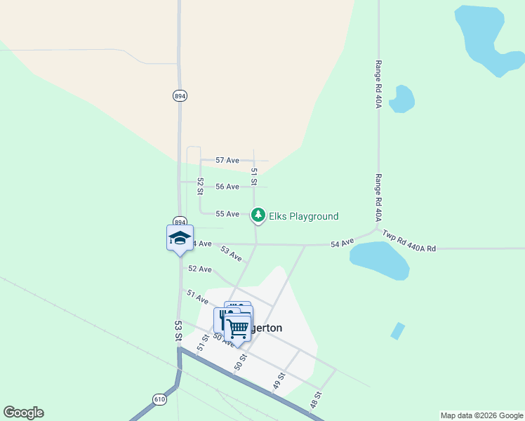 map of restaurants, bars, coffee shops, grocery stores, and more near 5317-5501 51 Street in Edgerton