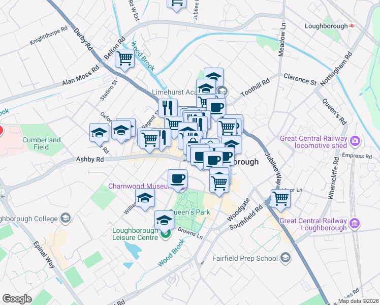 map of restaurants, bars, coffee shops, grocery stores, and more near 4 Greenclose Lane in Leicestershire