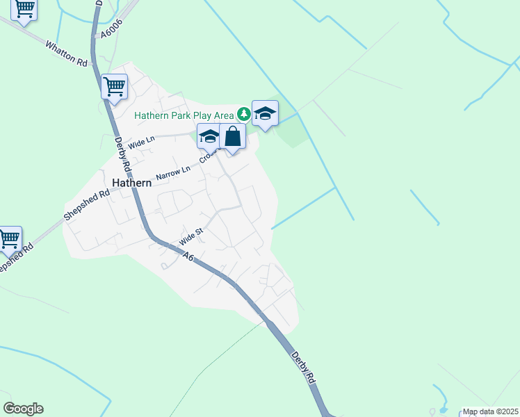 map of restaurants, bars, coffee shops, grocery stores, and more near 4 Nightingale Avenue in Hathern