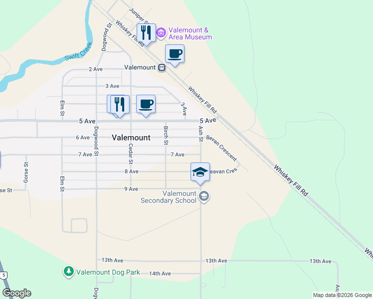 map of restaurants, bars, coffee shops, grocery stores, and more near 1022 7 Avenue in Valemount