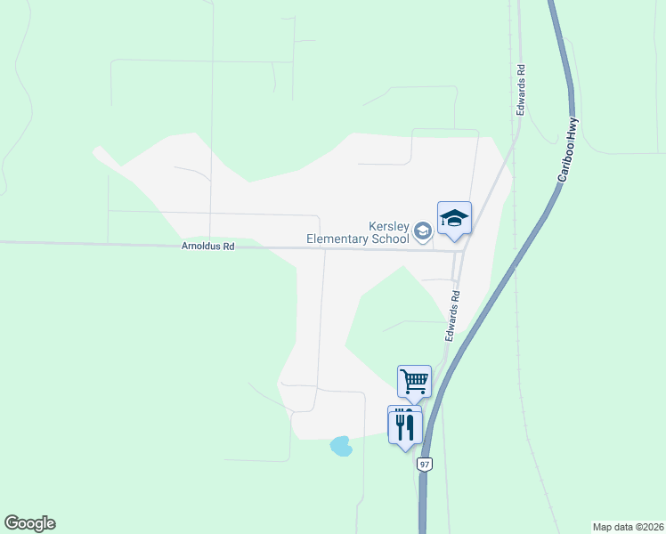 map of restaurants, bars, coffee shops, grocery stores, and more near 4817 White Road in Quesnel