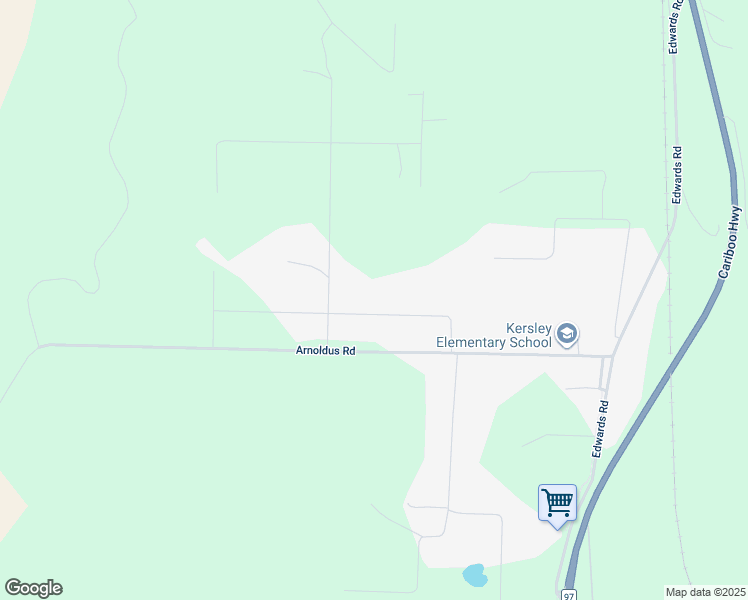 map of restaurants, bars, coffee shops, grocery stores, and more near 2737 Budd Road in Quesnel
