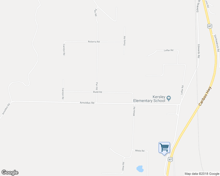 map of restaurants, bars, coffee shops, grocery stores, and more near 2737 Budd Road in Quesnel