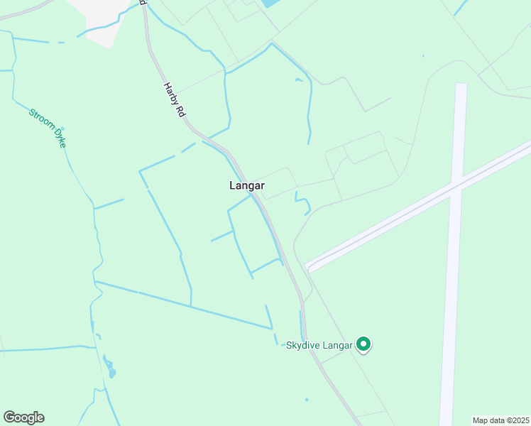 map of restaurants, bars, coffee shops, grocery stores, and more near Harby Road in Langar