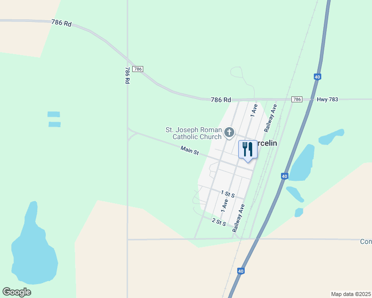 map of restaurants, bars, coffee shops, grocery stores, and more near Main Street in Marcelin