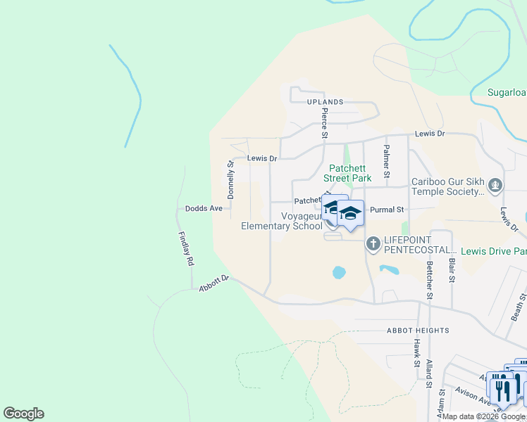 map of restaurants, bars, coffee shops, grocery stores, and more near 421 Dawson Street in Quesnel