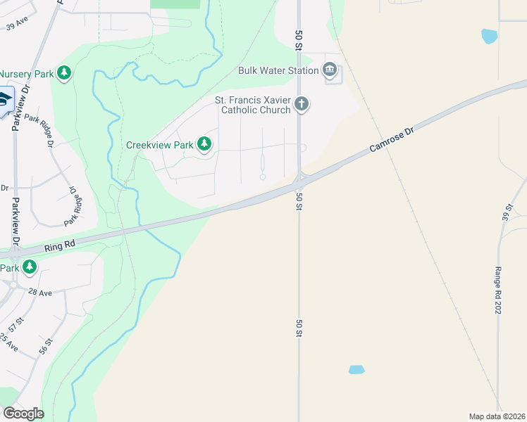 map of restaurants, bars, coffee shops, grocery stores, and more near 5021 34 Avenue in Camrose