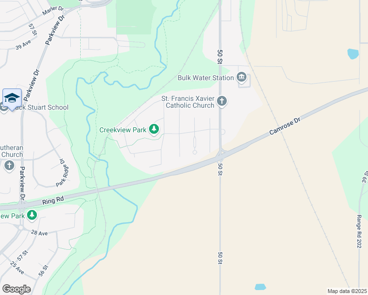map of restaurants, bars, coffee shops, grocery stores, and more near 3315 51 Street Close in Camrose