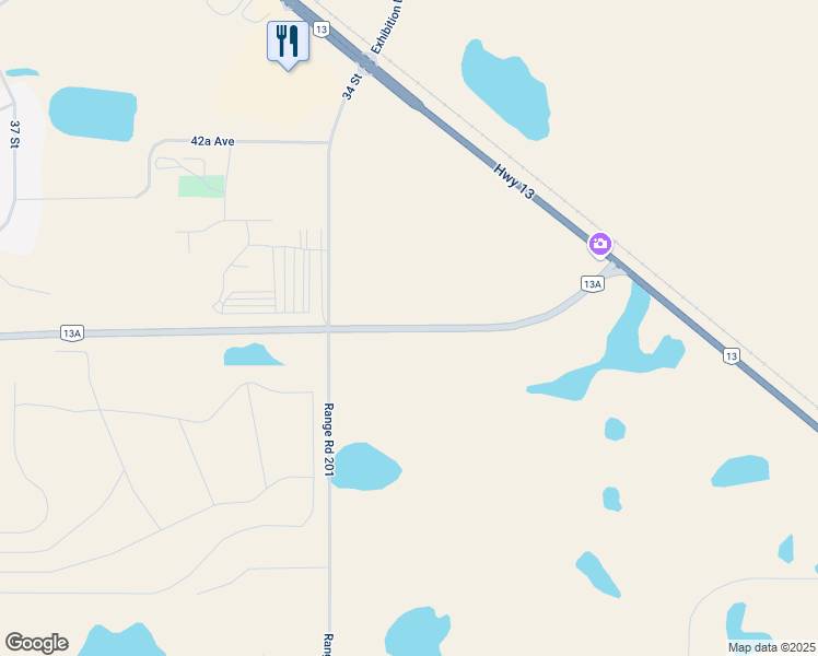 map of restaurants, bars, coffee shops, grocery stores, and more near 27020 Ring Road in Camrose