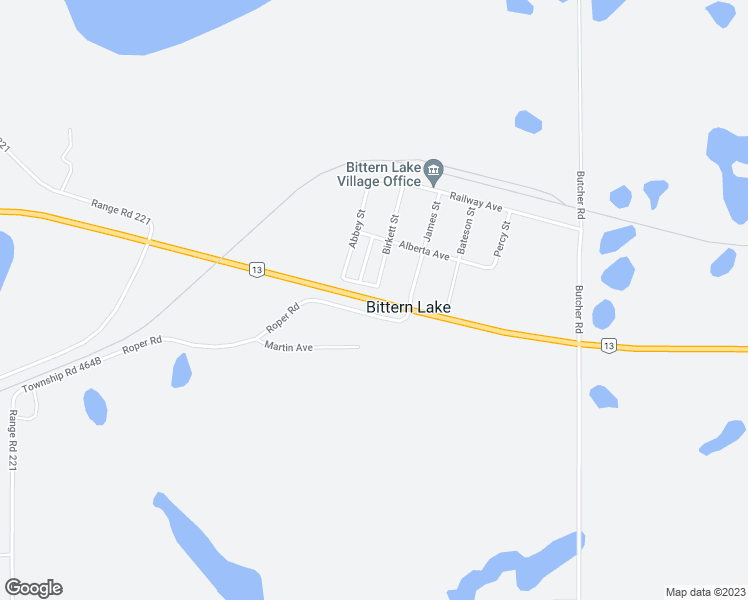 map of restaurants, bars, coffee shops, grocery stores, and more near Alberta 13 in Bittern Lake