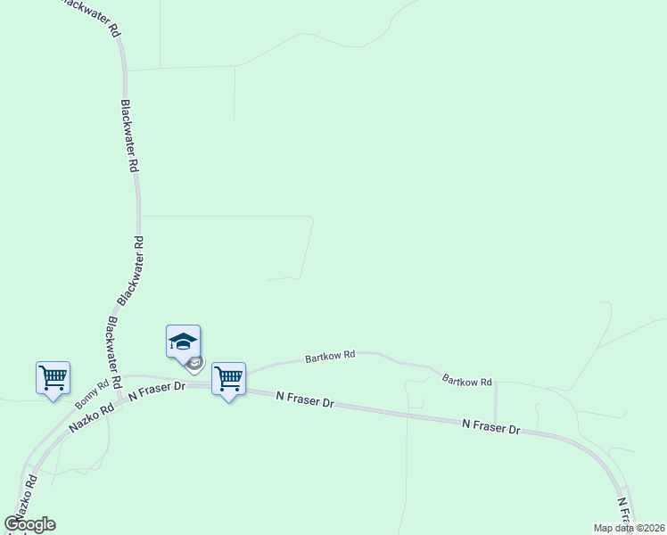 map of restaurants, bars, coffee shops, grocery stores, and more near 2255 Heaton Road in Quesnel