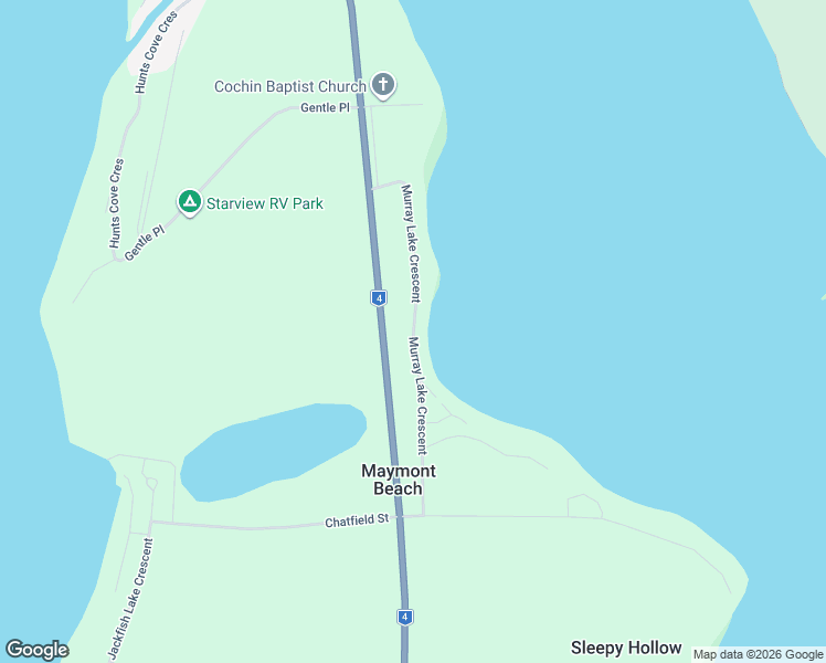 map of restaurants, bars, coffee shops, grocery stores, and more near Murray Lake Crescent in Cochin