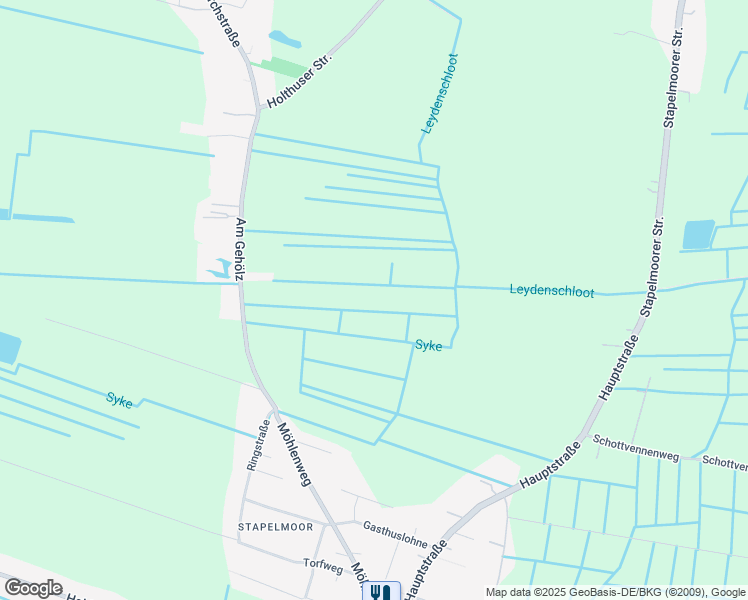 map of restaurants, bars, coffee shops, grocery stores, and more near in Weener