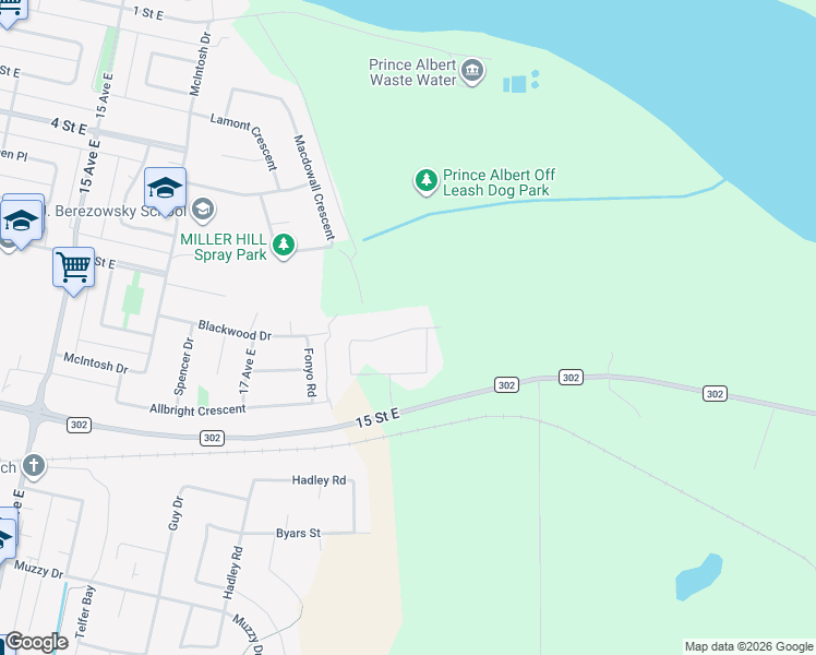 map of restaurants, bars, coffee shops, grocery stores, and more near 10 Gurney Cres in Prince Albert