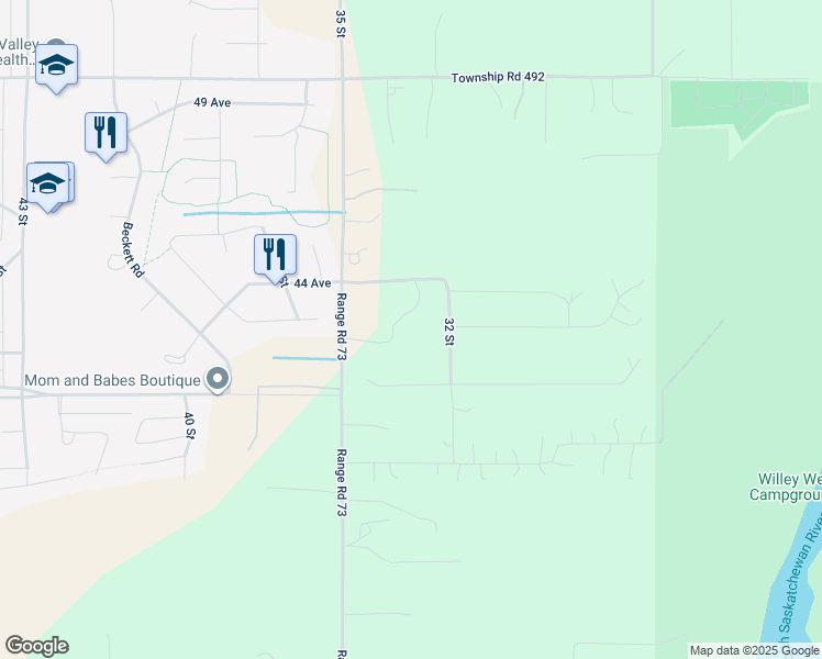 map of restaurants, bars, coffee shops, grocery stores, and more near in Drayton Valley