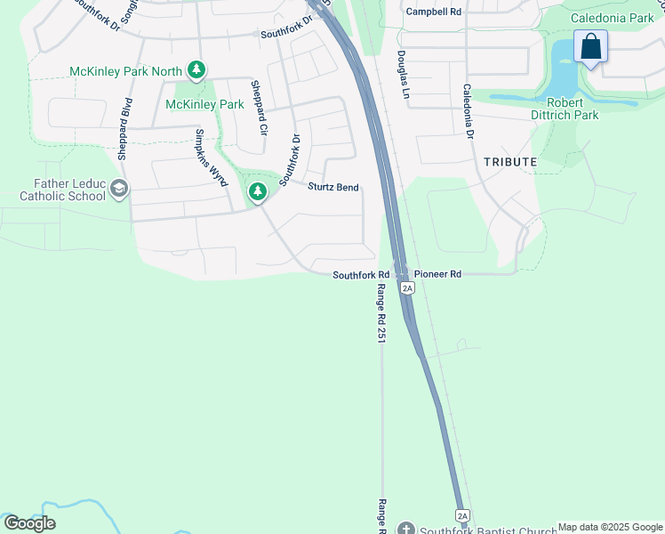 map of restaurants, bars, coffee shops, grocery stores, and more near 146 Southfork Road in Leduc