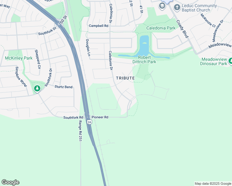 map of restaurants, bars, coffee shops, grocery stores, and more near 4 Caledonia Court in Nisku