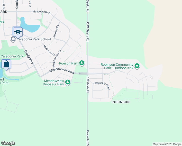 map of restaurants, bars, coffee shops, grocery stores, and more near in Leduc