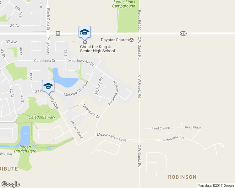 map of restaurants, bars, coffee shops, grocery stores, and more near 5 McKay Close in Leduc