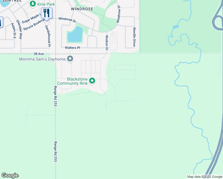 map of restaurants, bars, coffee shops, grocery stores, and more near 995 Berg Place in Leduc