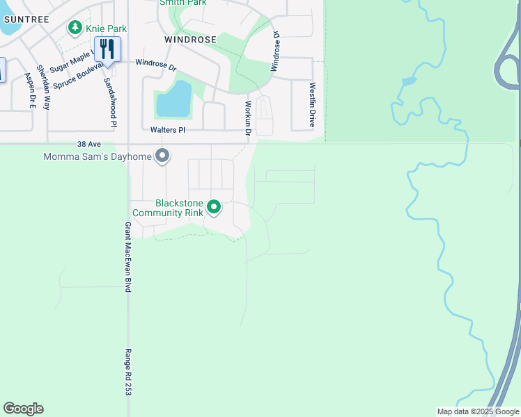 map of restaurants, bars, coffee shops, grocery stores, and more near 995 Berg Place in Leduc