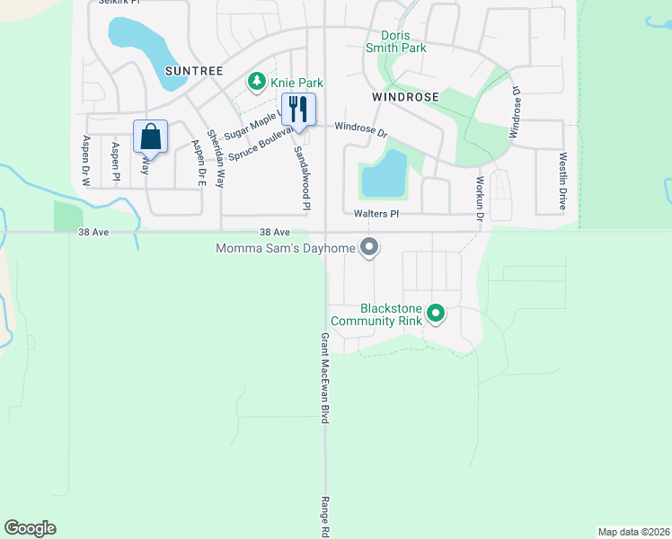 map of restaurants, bars, coffee shops, grocery stores, and more near 728 Berg Loop in Leduc