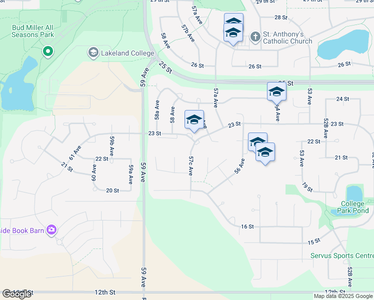 map of restaurants, bars, coffee shops, grocery stores, and more near 2212 57C Avenue in Lloydminster