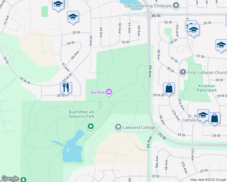 map of restaurants, bars, coffee shops, grocery stores, and more near 2902 59 Avenue in Lloydminster