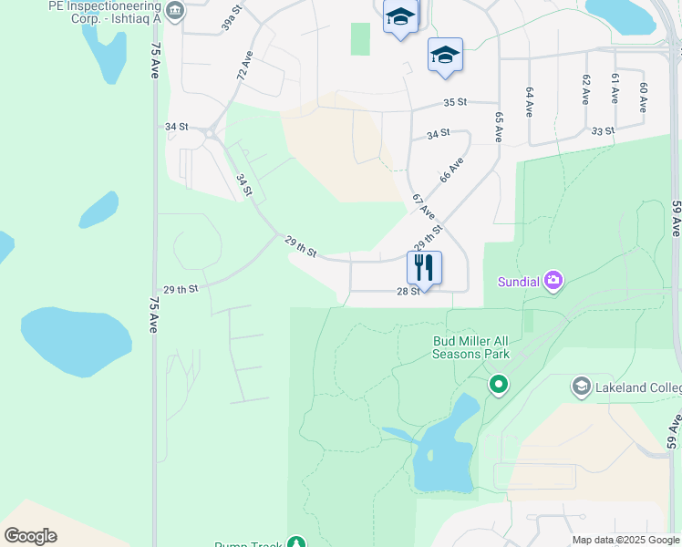 map of restaurants, bars, coffee shops, grocery stores, and more near 6803 29 Street in Lloydminster