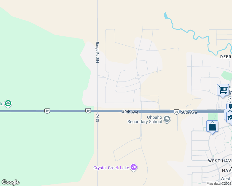 map of restaurants, bars, coffee shops, grocery stores, and more near 74 Street in Calmar