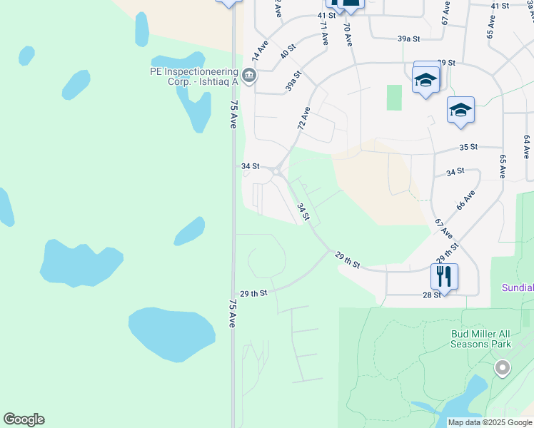 map of restaurants, bars, coffee shops, grocery stores, and more near 7402 29 Street in Lloydminster