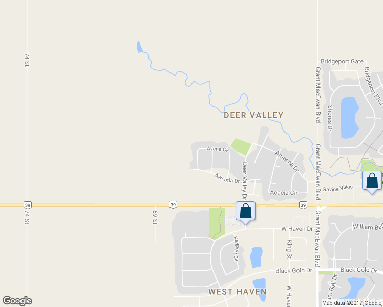 map of restaurants, bars, coffee shops, grocery stores, and more near 286 Avena Circle in Leduc