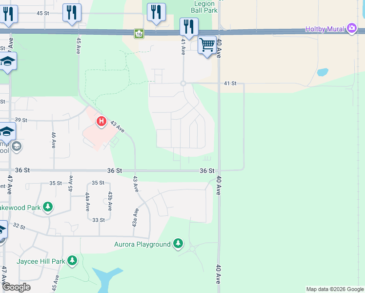 map of restaurants, bars, coffee shops, grocery stores, and more near 3714 42 Avenue in Lloydminster