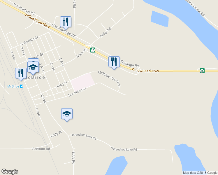 map of restaurants, bars, coffee shops, grocery stores, and more near 795 Dominion Street in McBride