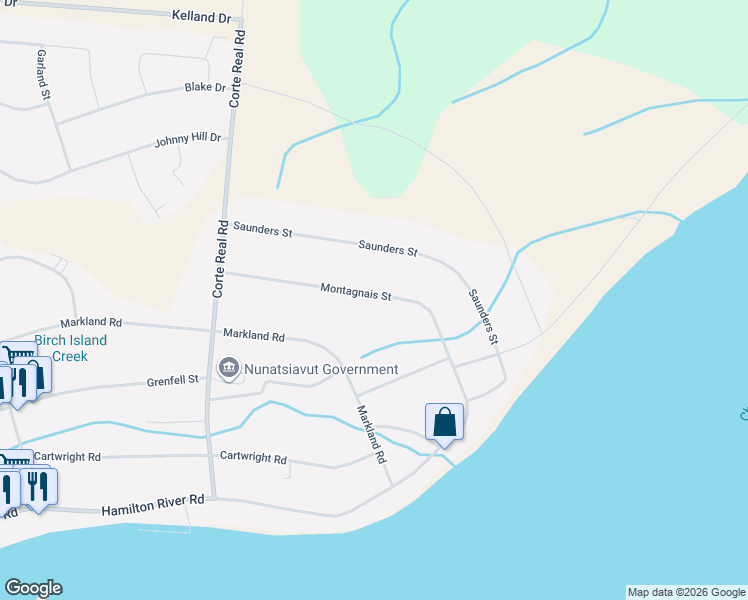 map of restaurants, bars, coffee shops, grocery stores, and more near 16 Markland Road in Happy Valley-Goose Bay