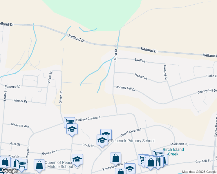 map of restaurants, bars, coffee shops, grocery stores, and more near 9 Hefler Street in Happy Valley-Goose Bay