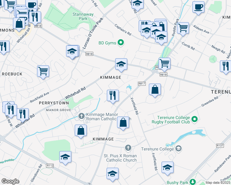 map of restaurants, bars, coffee shops, grocery stores, and more near in 