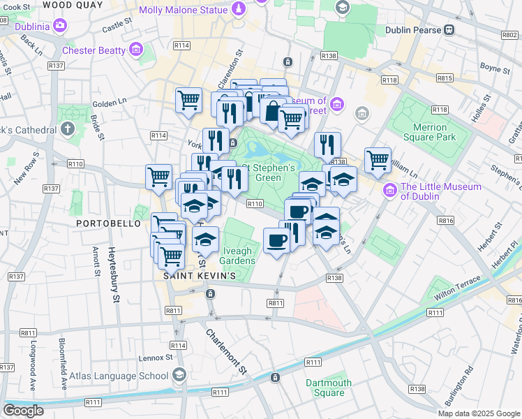 map of restaurants, bars, coffee shops, grocery stores, and more near in 