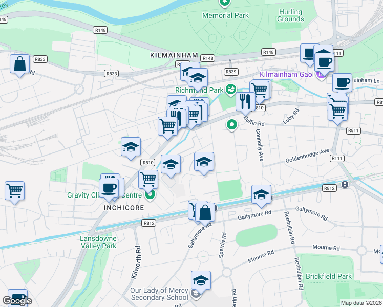 map of restaurants, bars, coffee shops, grocery stores, and more near in 