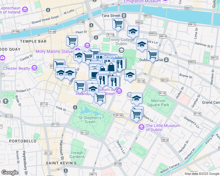 map of restaurants, bars, coffee shops, grocery stores, and more near in 