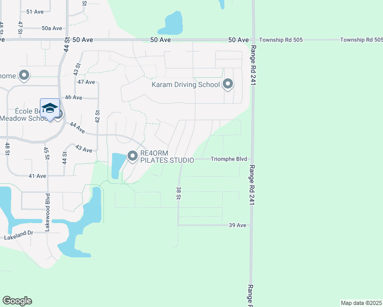 map of restaurants, bars, coffee shops, grocery stores, and more near 4430 38 Street in Beaumont